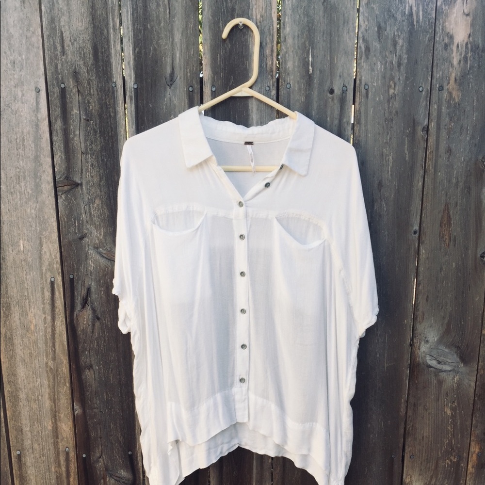 Free People White Butter Rayon Shirt